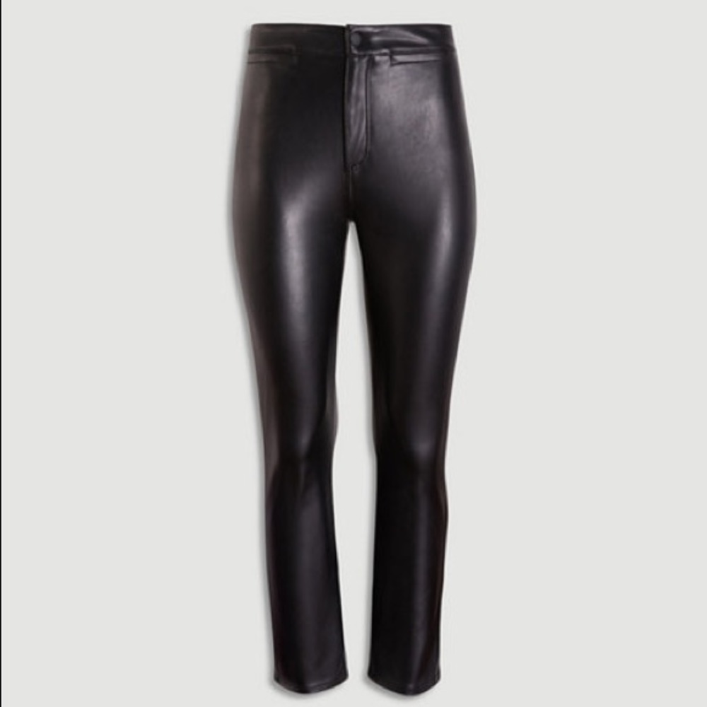 NWT Ann Taylor Faux Leather Kick Crop Jeans